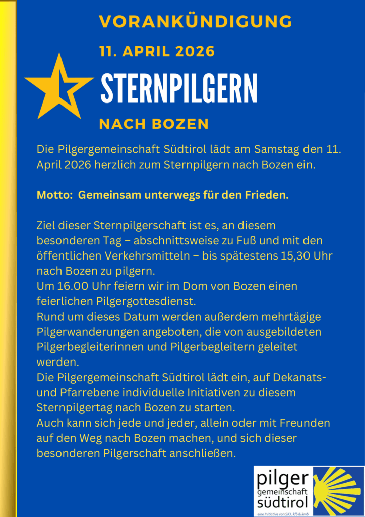 Vorankuendigung Sternpilgern nach Bozen